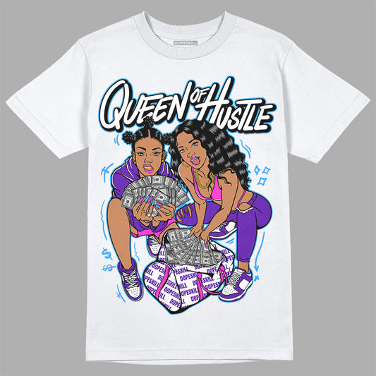 Dunk Purple Championship Court White DopeSkill T-Shirt Queen Of Hustle Graphic