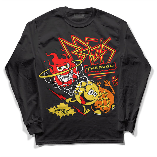 Black Tour Yellow AJ 4 Thunder DopeSkill Long Sleeve T-Shirt Thunder  Graphic