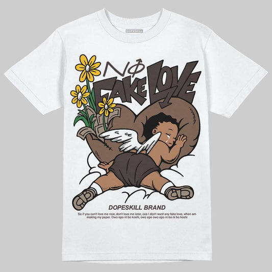 Baroque Brown 12s DopeSkill T-Shirt No Fake Love Graphic