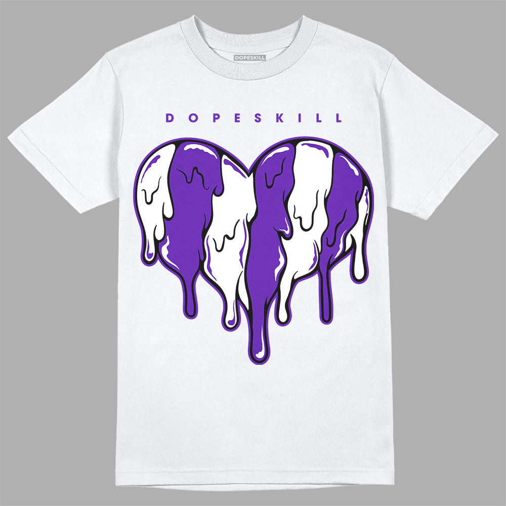 Dunk Purple Championship Court White DopeSkill T-Shirt Slime Drip Heart Graphic