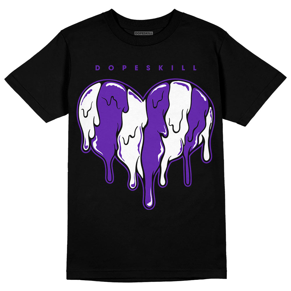 Dunk Purple Championship Court White DopeSkill T-Shirt Slime Drip Heart Graphic