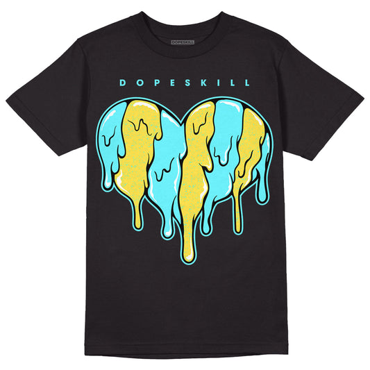 Aqua 5s DopeSkill T-Shirt Slime Drip Heart Graphic