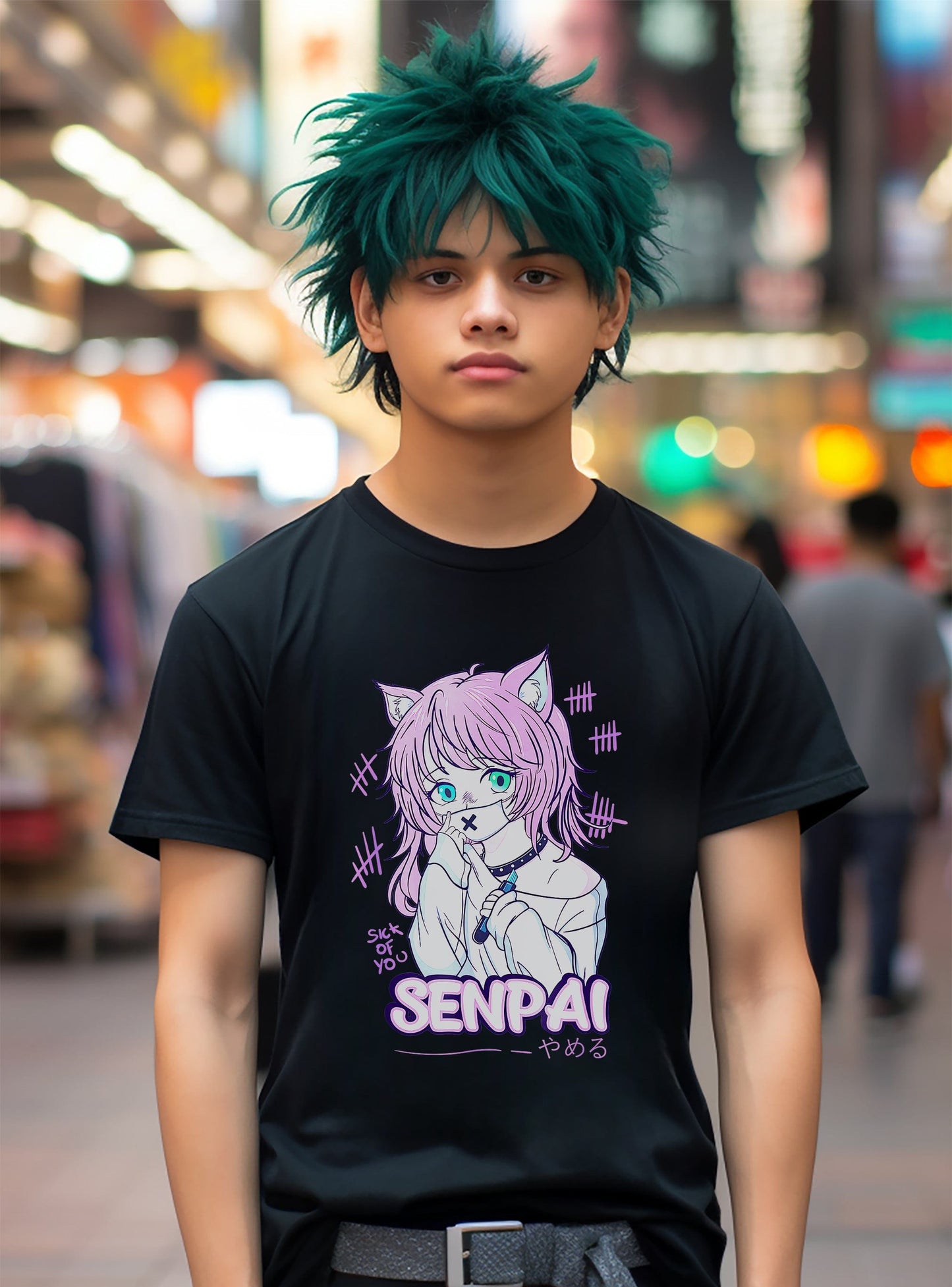 Kawaii Anime Neko Girl T-Shirt