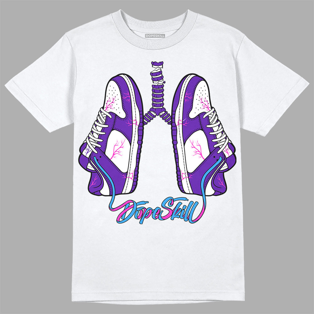 Dunk Purple Championship Court White DopeSkill T-Shirt Breathe Graphic