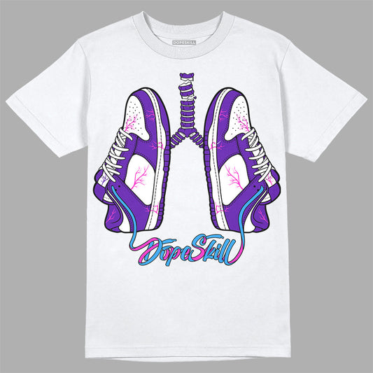 Dunk Purple Championship Court White DopeSkill T-Shirt Breathe Graphic