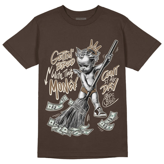 AJ 1 Low OG ‚ÄúReverse Mocha‚Äù DopeSkill Ridgerock T-shirt Gettin Bored With This Money Graphic