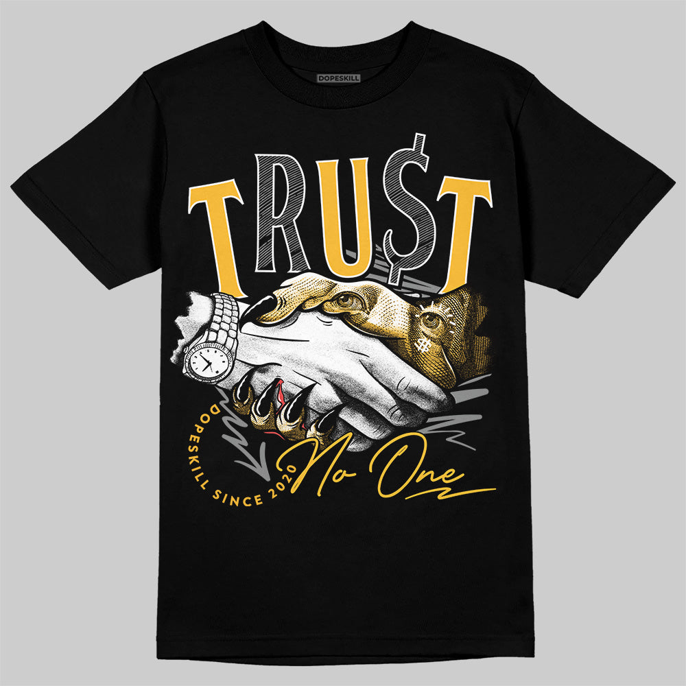 9060 Varsity Gold DopeSkill T-Shirt Trust No One Graphic