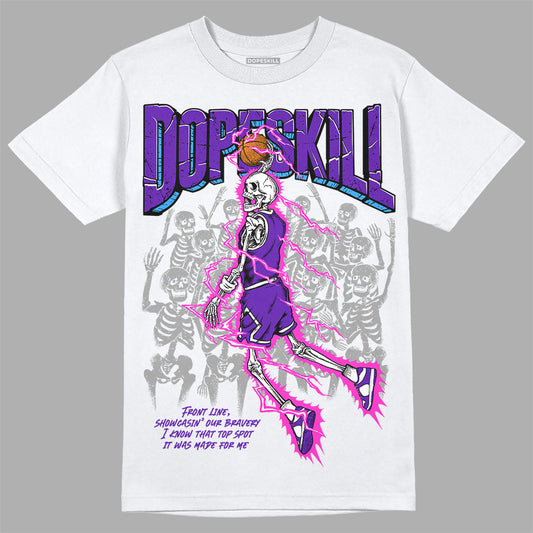 Dunk Purple Championship Court White DopeSkill T-Shirt Thunder Dunk Graphic