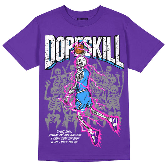 Dunk Purple Championship Court White DopeSkill Purple T-shirt Thunder Dunk Graphic