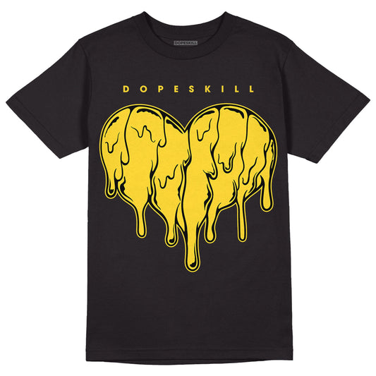 Black Tour Yellow AJ 4 Thunder DopeSkill T-Shirt Slime Drip Heart Graphic