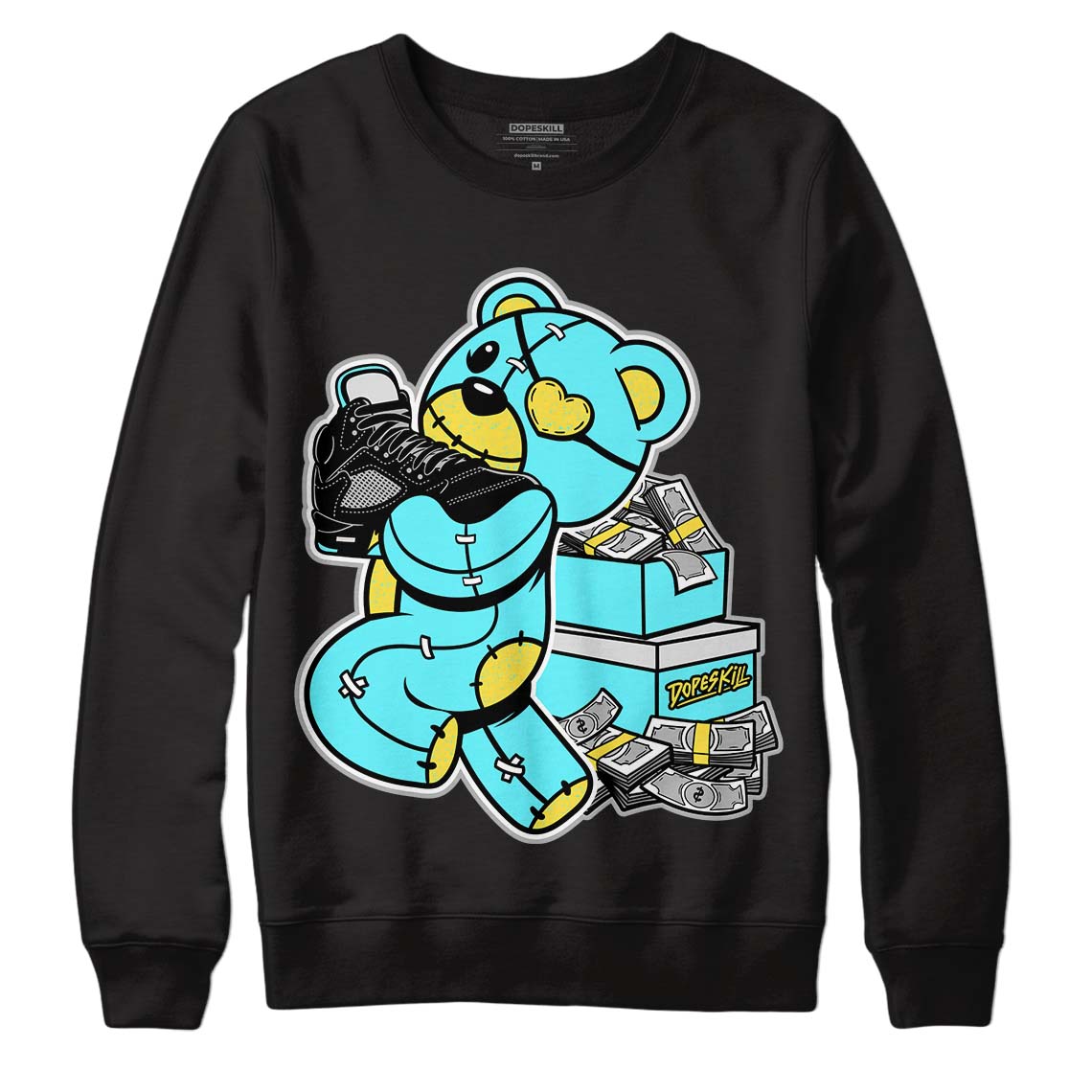 Aqua 5s DopeSkill Sweatshirt Bear Steals Sneaker Graphic