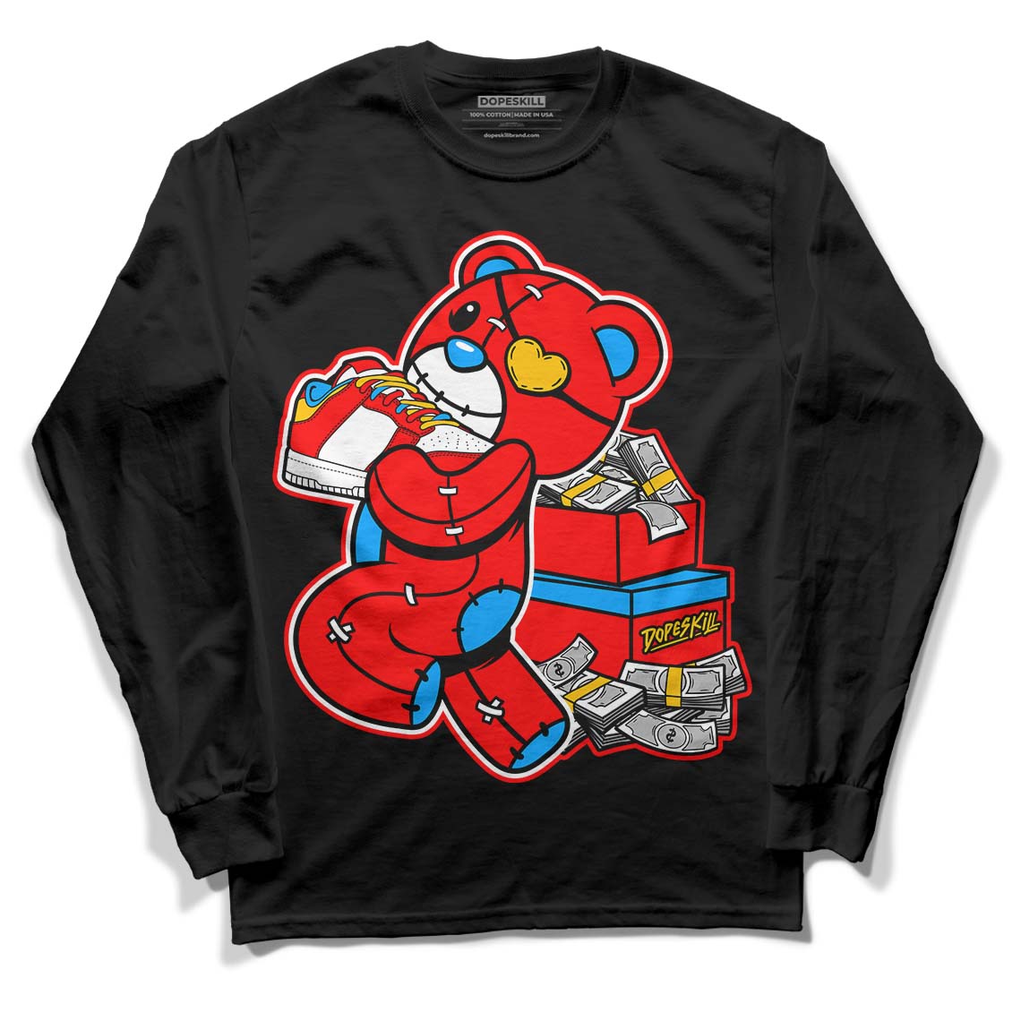 Fruity Pebbles Dunks DopeSkill Long Sleeve T-Shirt Bear Steals Sneaker Graphic