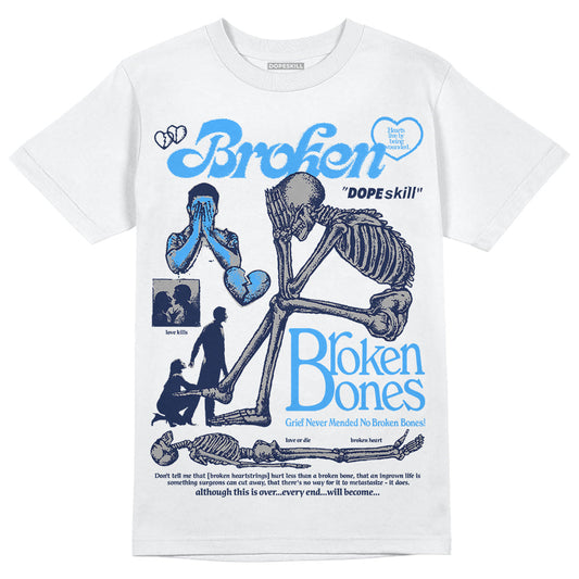 AJ Spizike White Obsidian DopeSkill T-Shirt Broken Bones Graphic