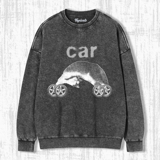 FUNNY CAT CAR SWEATSHIRTS