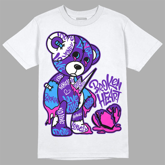 Dunk Purple Championship Court White DopeSkill T-Shirt Broken Heart Graphic