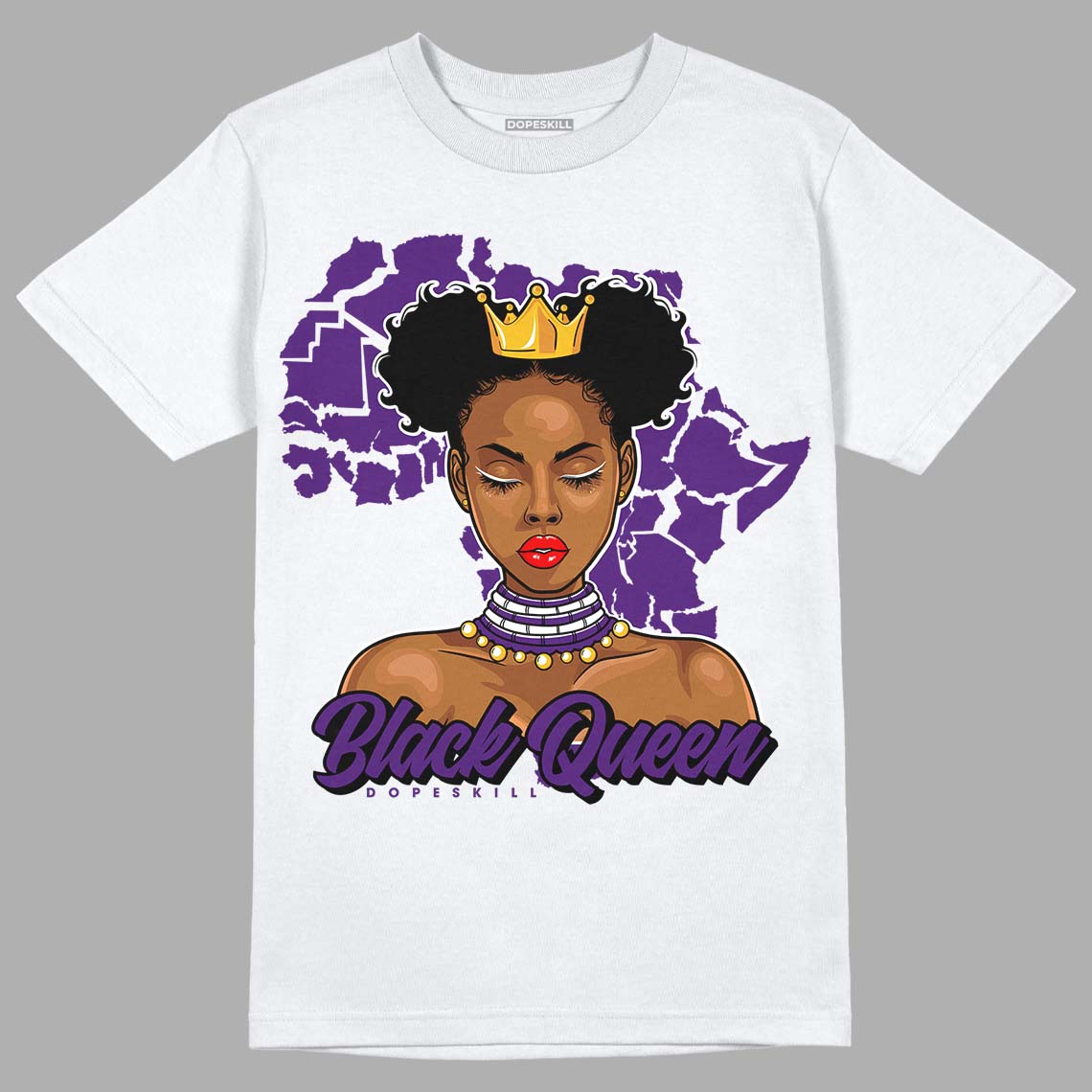 Field Purple 12s DopeSkill T-Shirt Black Queen Graphic