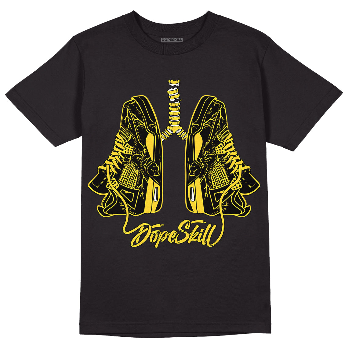 Black Tour Yellow AJ 4 Thunder DopeSkill T-Shirt Breathe Graphic