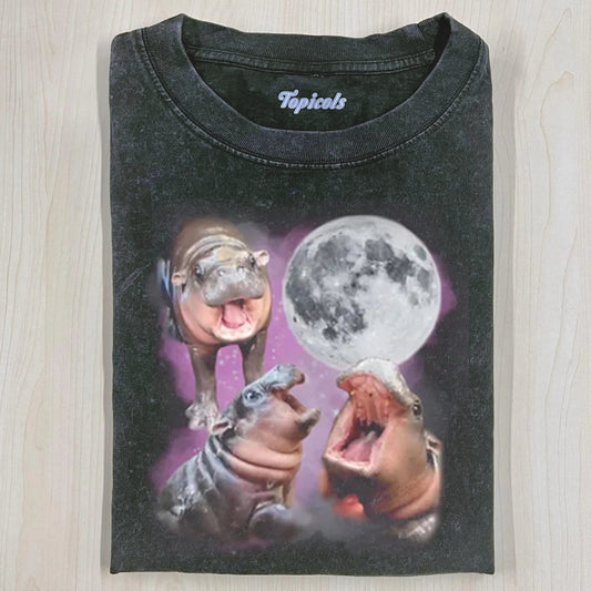 FUNNY MOO DENG HIPPO T-SHIRT Style001