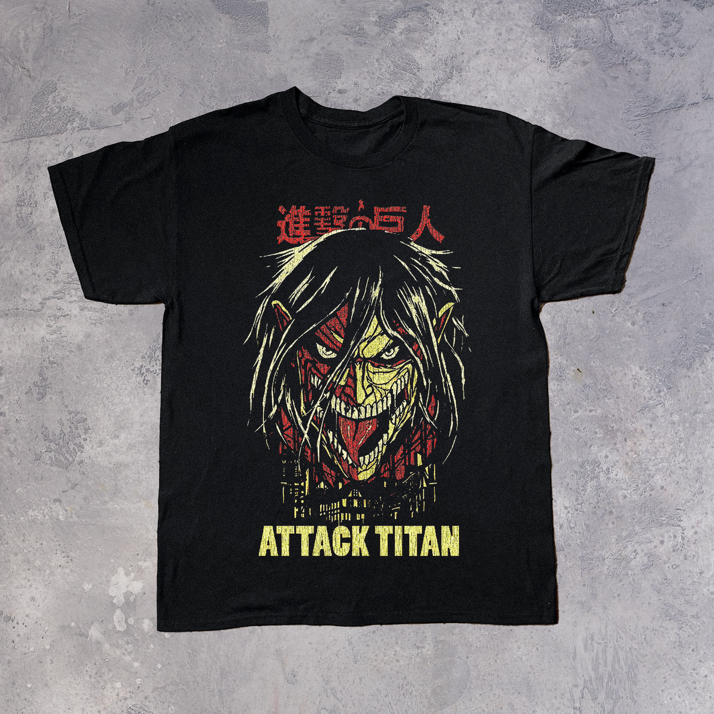 ATTVCK ON TITAN VINTAGE BLACK T-SHIRT