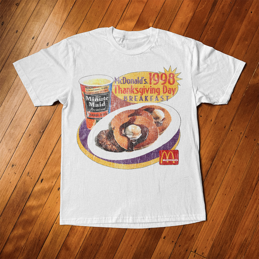 1998 THANKSGIVING BREAKFAST PROMO WHITE VINTAGE WASH T-SHIRT