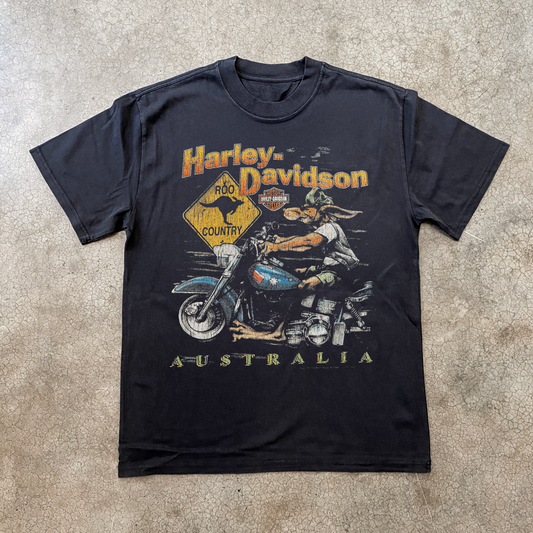 AUSTRALIAN VINTAGE HARLEY DAVIDSON BLACK T-SHIRT
