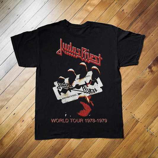 JUDAS PRIEST VINTAGE WORLD TOUR BLACK T-SHIRT
