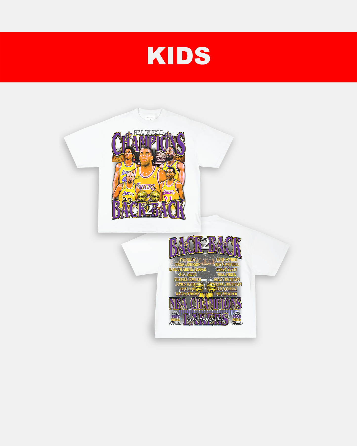 87 & 88 NBA CHAMPS - KIDS TEE - [DS] Style001