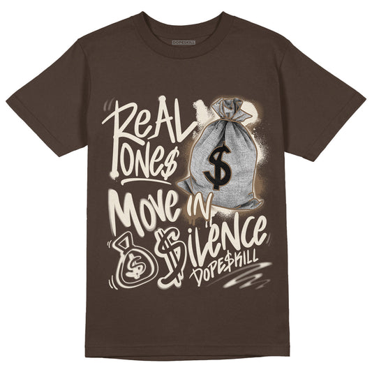 AJ 1 Low OG ‚ÄúReverse Mocha‚Äù DopeSkill Ridgerock T-shirt Real Ones Move In Silence Graphic