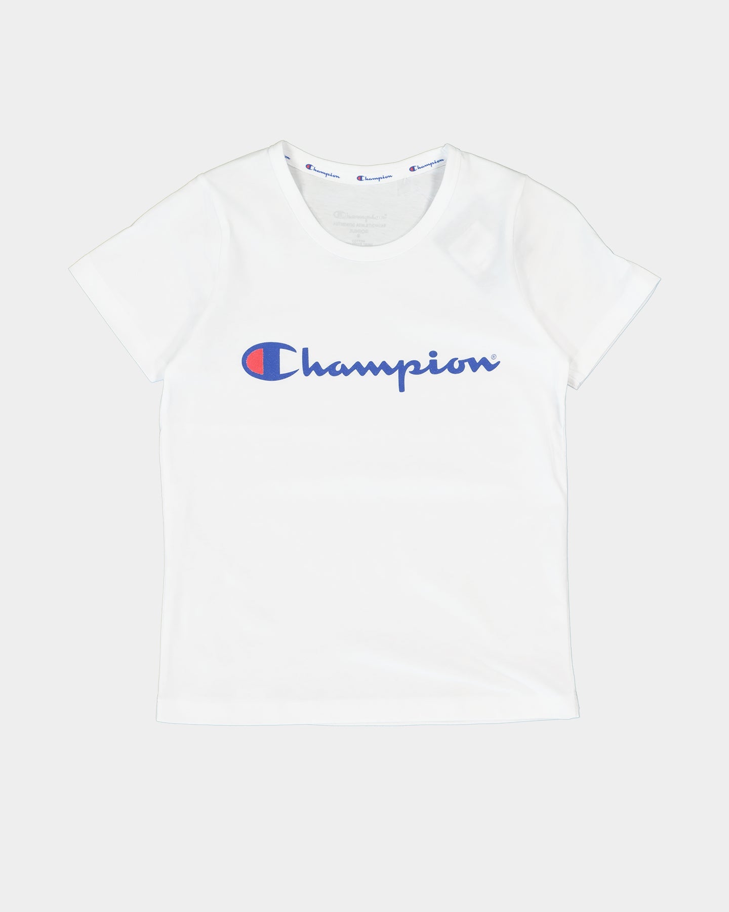 Champion Kid's Script Short Sleeve T-Shirt White