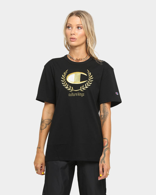Champion Champion x Culture Kings Heritage T-Shirt Black/Gold Style001