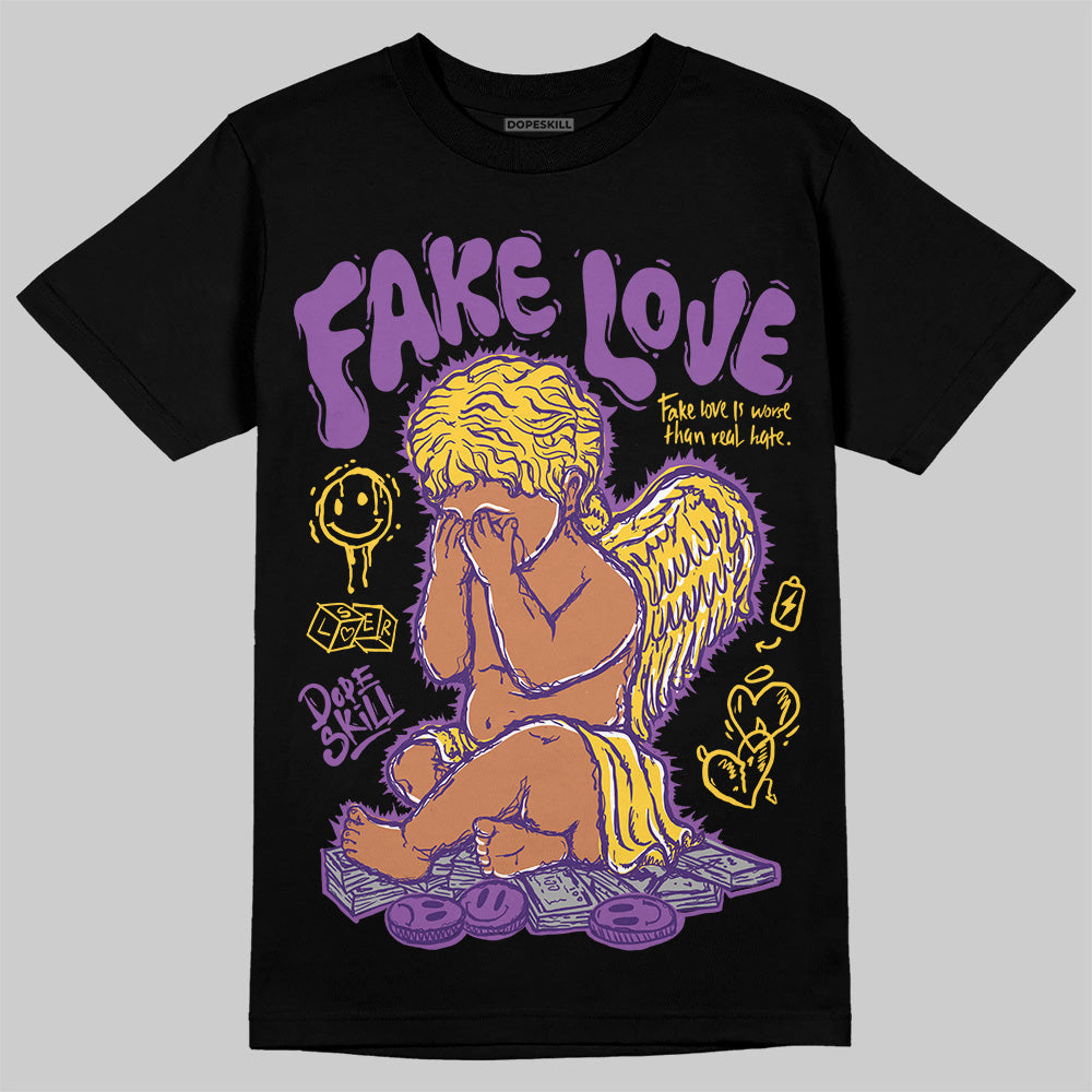 Field Purple 12s DopeSkill T-Shirt False Love Graphic