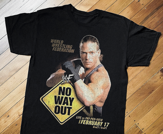 '02 WWF NO WAY OUT PPV BLACK T-SHIRT