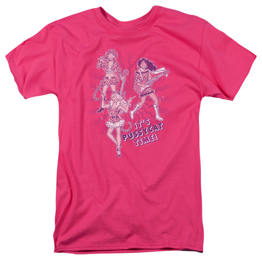 Archie Comics Its Pussycat Time Mens T Shirt Hot Pink