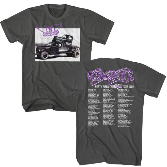 Aerosmith - Pump Tour - American Classics - Solid Gray Adult Short Sleeve T-Shirt