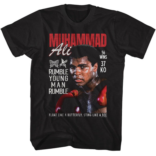 Muhammad Ali - Sweat Photograph - American Classics - Solid Black Adult Short Sleeve T-Shirt