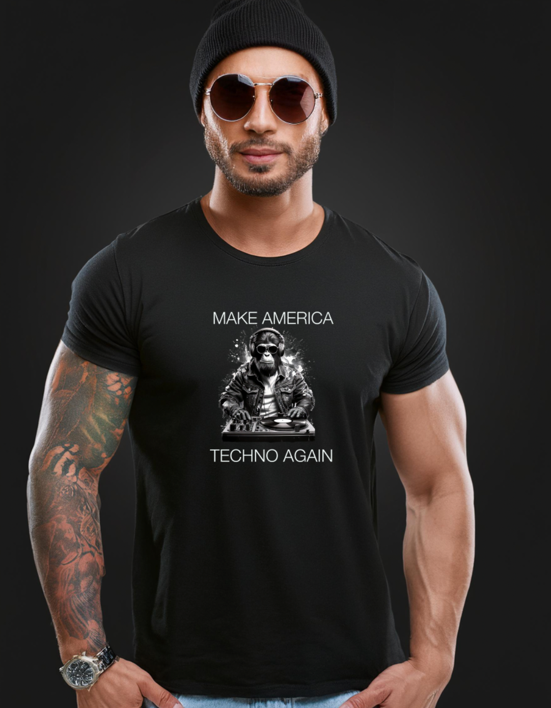 Ape Make America Techno Again Black Collection Art Exclusive T-Shirts