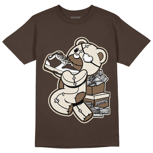 AJ 1 Low OG ‚ÄúReverse Mocha‚Äù DopeSkill Ridgerock T-shirt Bear Steals Sneaker Graphic