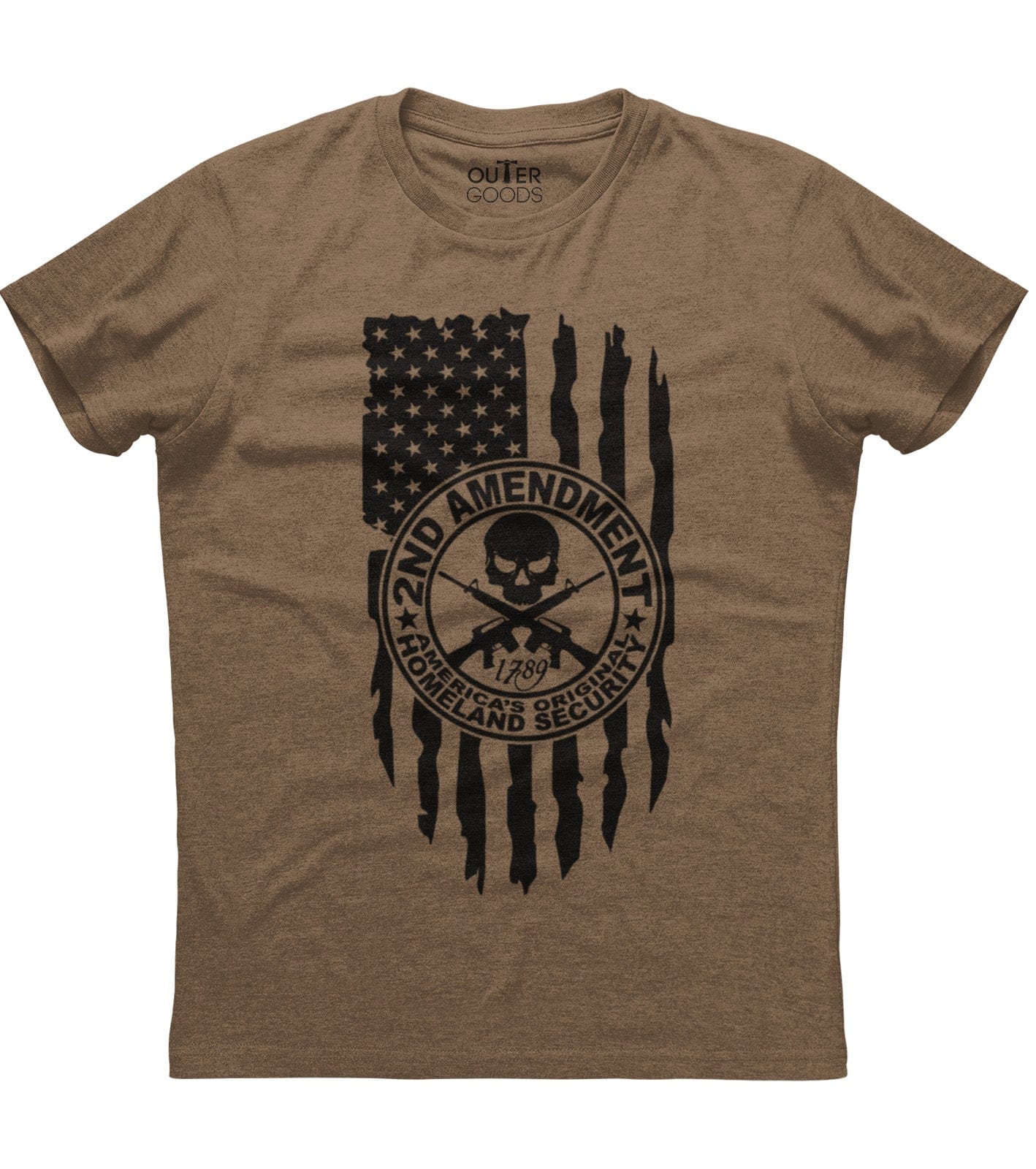 2nd Amendment 1789 Americas Original Homeland Security USA Flag Patriotic T-Shirt (O)