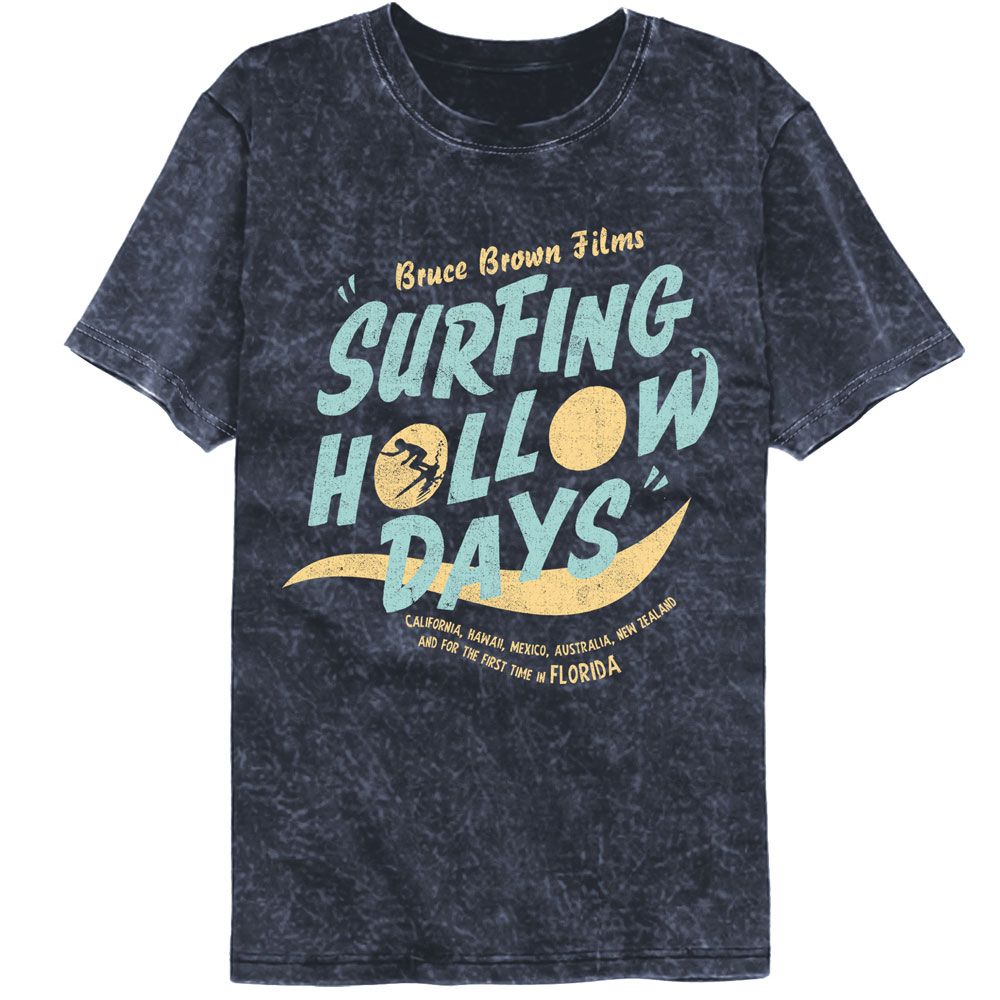 Bruce Brown Films Hollow Days Officially Licensed Adult Short Sleeve Mineral Wash T-Shirt