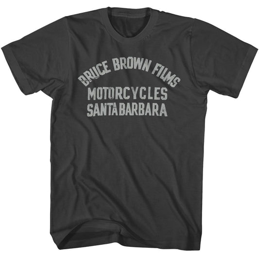 Bruce Brown Films - Motorcycles - American Classics - Solid Gray Adult Short Sleeve T-Shirt