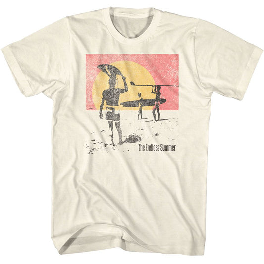 Bruce Brown Films - Endless Distressed - American Classics - Solid Off-White Adult Short Sleeve T-Shirt