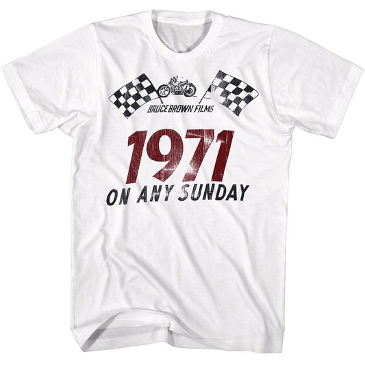 Bruce Brown Films - 1971 Any Sunday - American Classics - Solid White Adult Short Sleeve T-Shirt