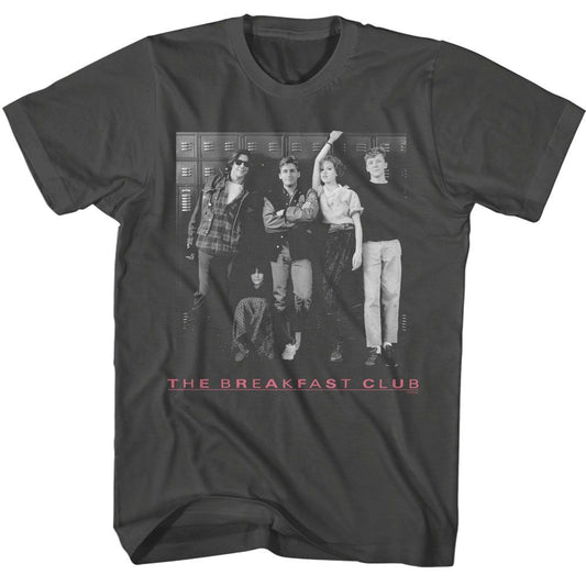 Breakfast Club - Black & White Locker Photo - American Classics - Solid Gray Adult Short Sleeve T-Shirt