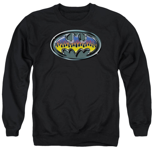 Batman Hot Rod Shield Mens Crewneck Sweatshirt Black