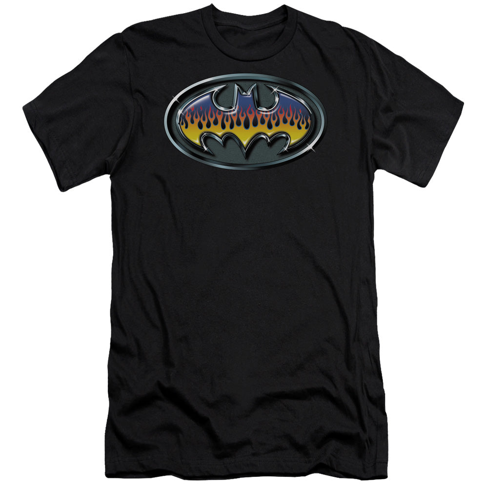 Batman Hot Rod Shield Premium Bella Canvas Slim Fit Mens T Shirt Black