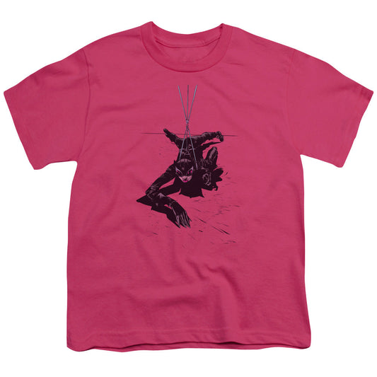 Batman Catwoman Rope Kids Youth T Shirt Hot Pink