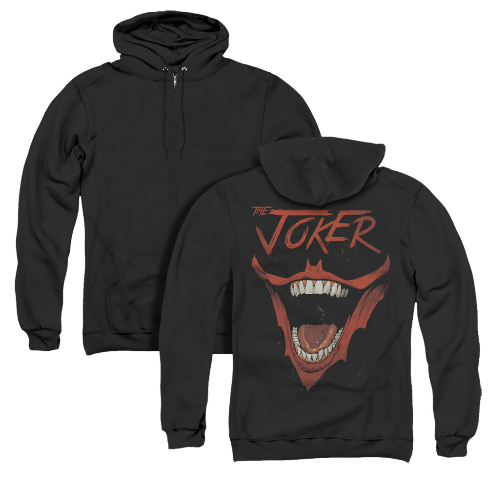 Batman Joker Bat Laugh Back Print Mens Zipper Hoodie Black