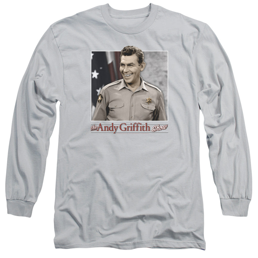 Andy Griffith All American Mens Long Sleeve Shirt Silver