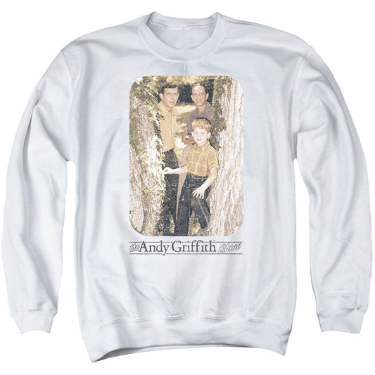 Andy Griffith Tree Photo Mens Crewneck Sweatshirt White