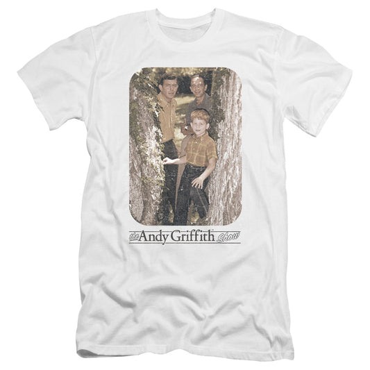 Andy Griffith Tree Photo Premium Bella Canvas Slim Fit Mens T Shirt White